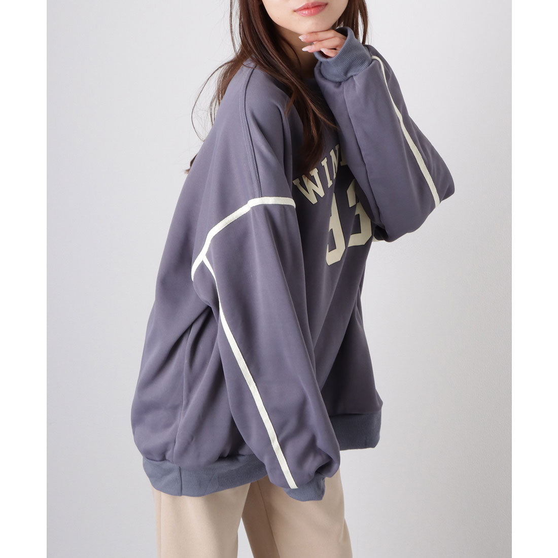 レースレディース Lace Ladies ロゴプリント ストリート スウェット プルオーバー トップス （B.グレー） B.グレー