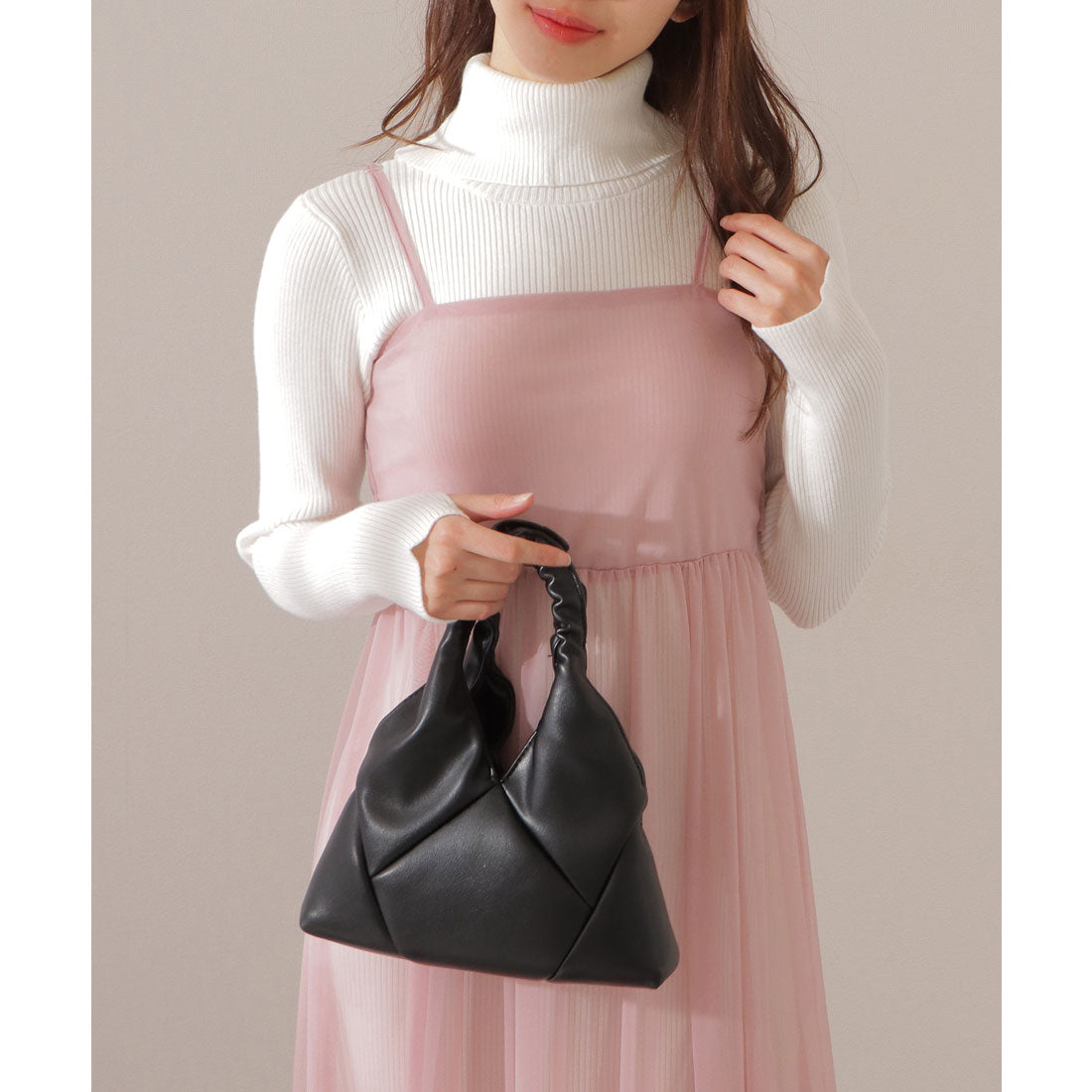 レースレディース Lace Ladies 【2点セット】リブニット バックリボン チュール マキシ ワンピース （ピンク） ピンク