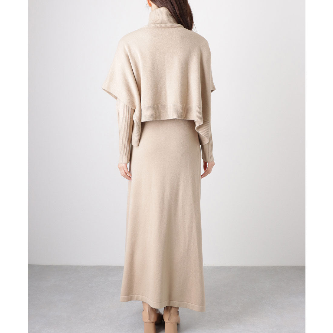 レースレディース Lace Ladies 【2点セット】 クルーネック ニットワンピース&プルオーバー （グレージュ） グレージュ