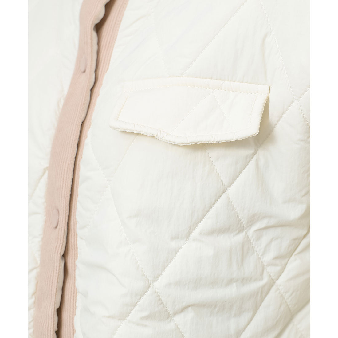 レースレディース Lace Ladies コーデュロイ ステンカラー キルティング ロング コート （グレージュ） グレージュ