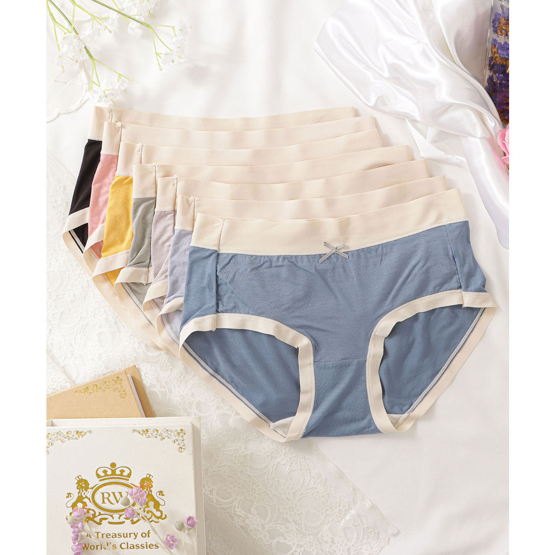 レースレディース Lace Ladies 7枚セット シームレスバイカラーノーマルショーツ【返品不可商品】