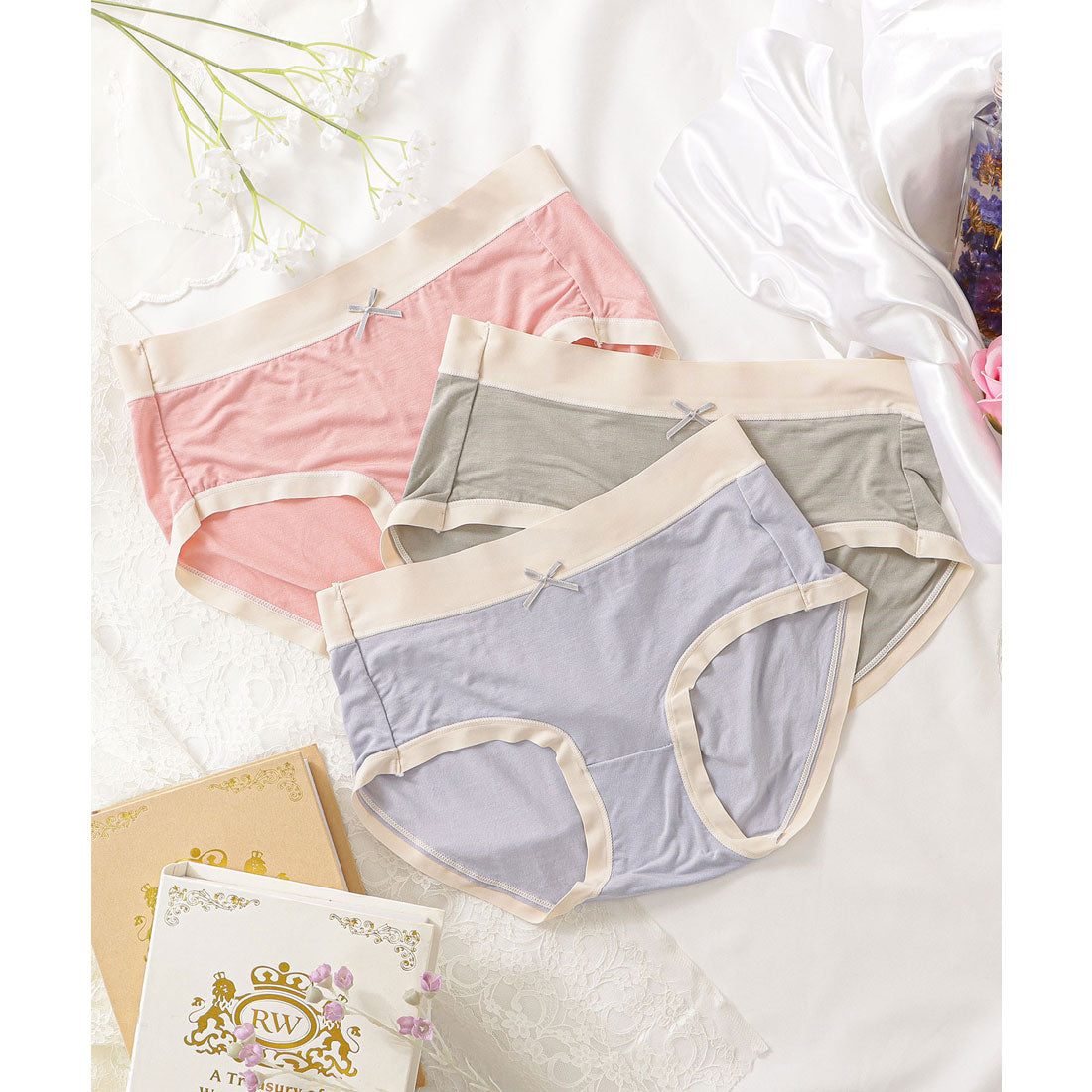 レースレディース Lace Ladies 7枚セット シームレスバイカラーノーマルショーツ【返品不可商品】
