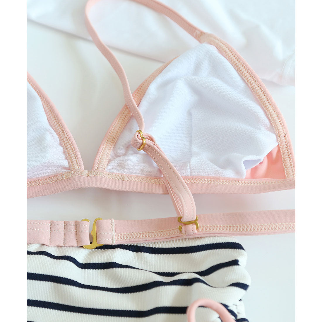 レースレディース Lace Ladies カバーアップ付きハイウエストビキニ水着3点セット【返品不可商品】 （ピンク） ピンク