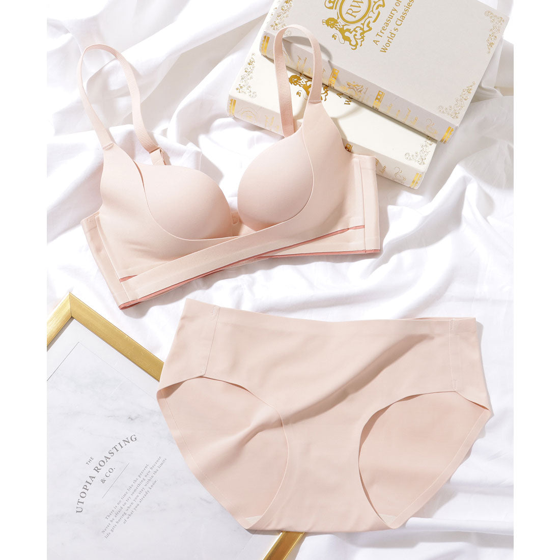 レースレディース Lace Ladies 【2点セット】ソリッドカー フロント クロス ブラ&ショーツ【返品不可商品】  （ピンク） ピンク
