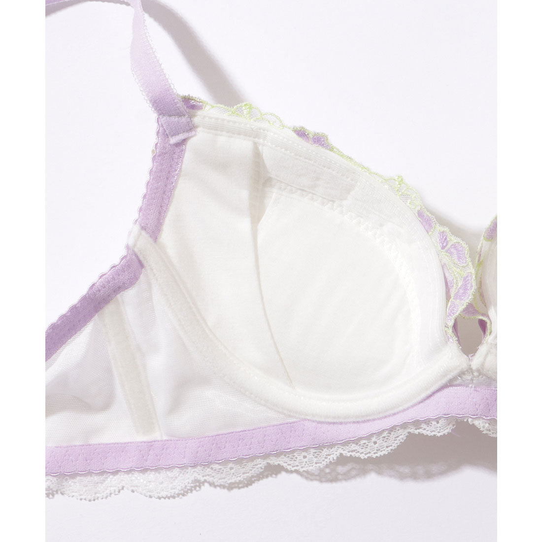 レースレディース Lace Ladies 【2点セット】配色 フラワー レース 3/4 ブラ&ショーツ （レッド） レッド