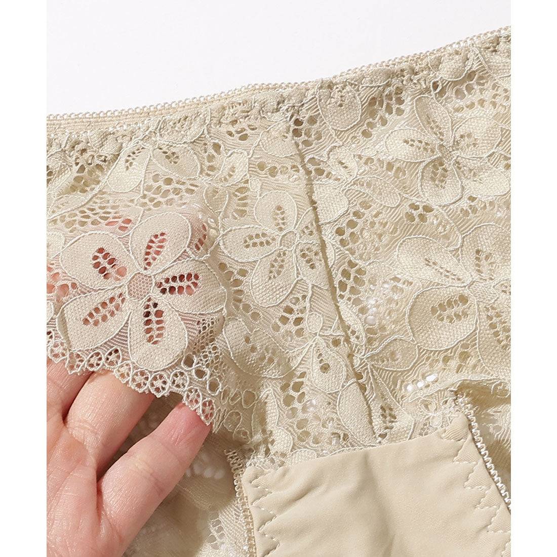 レースレディース Lace Ladies 【2点セット】ロマンチック フル レース ノンワイヤー ブラジャー&ショーツ【返品不可商品】 （ピンク） ピンク