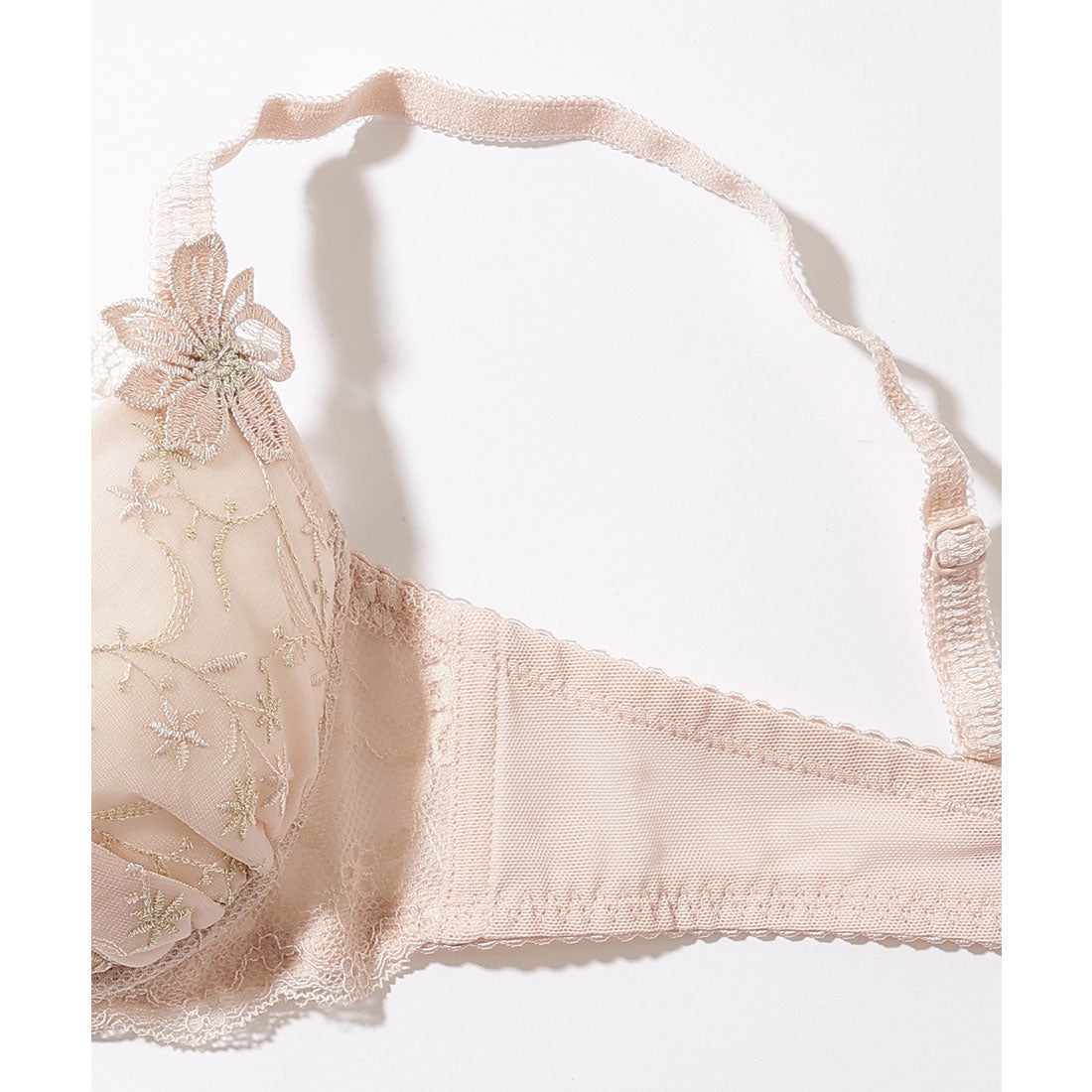 レースレディース Lace Ladies 【2点セット】フラワー 刺繍 3/4 ブラジャー&ショーツ【返品不可商品】 （ピンク） ピンク