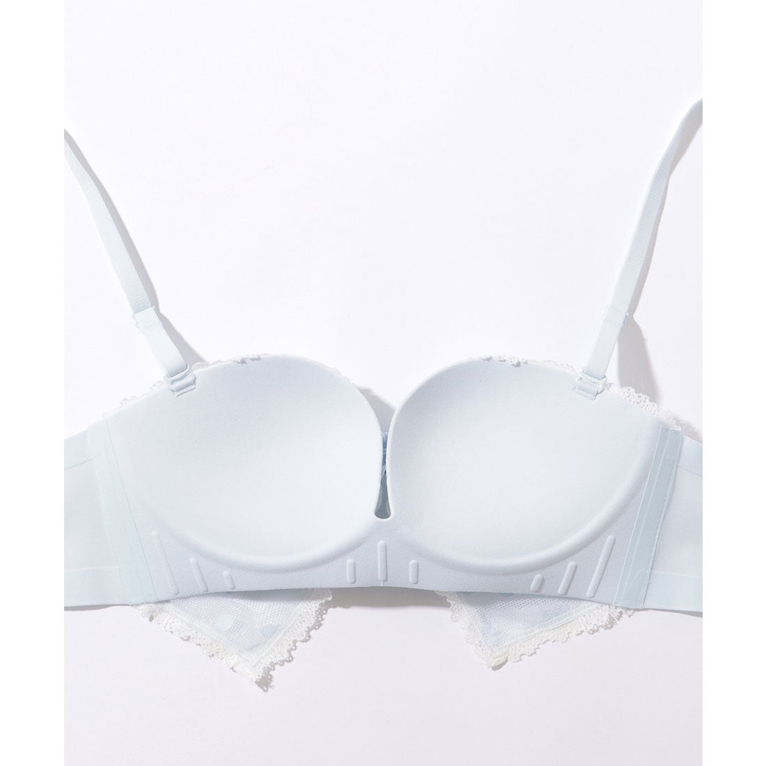 レースレディース Lace Ladies 【2点セット】リボンライク シアー レイヤード ブラ&ショーツ【返品不可商品】 （ブルー） ブルー