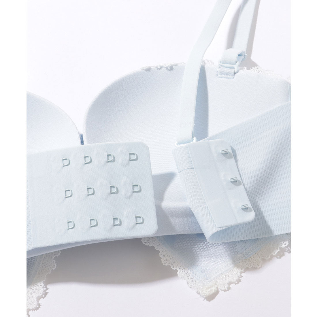 レースレディース Lace Ladies 【2点セット】リボンライク シアー レイヤード ブラ&ショーツ【返品不可商品】 （ブルー） ブルー