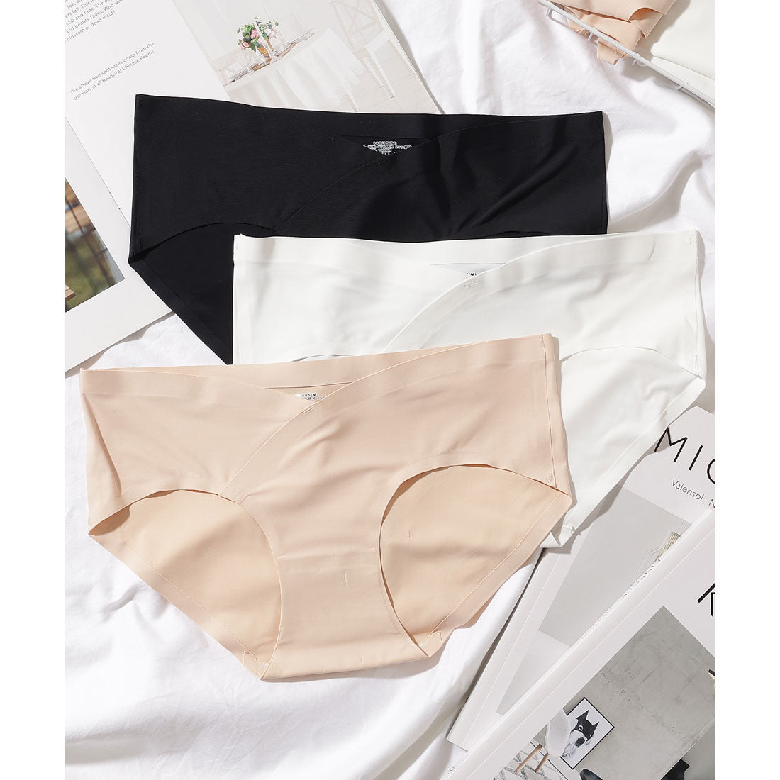 レースレディース Lace Ladies 【6枚セット】ソリッドカラー カシュクール風 V字 ショーツ【返品不可商品】 （6枚セット） 6枚セット