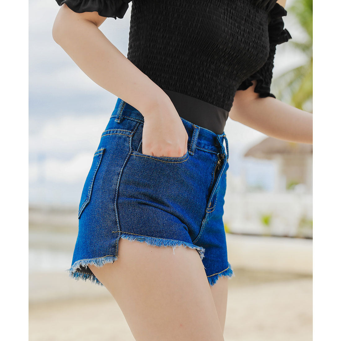 レースレディース Lace Ladies ワンピース水着デニム地ショートパンツ 2点セット【返品不可商品】