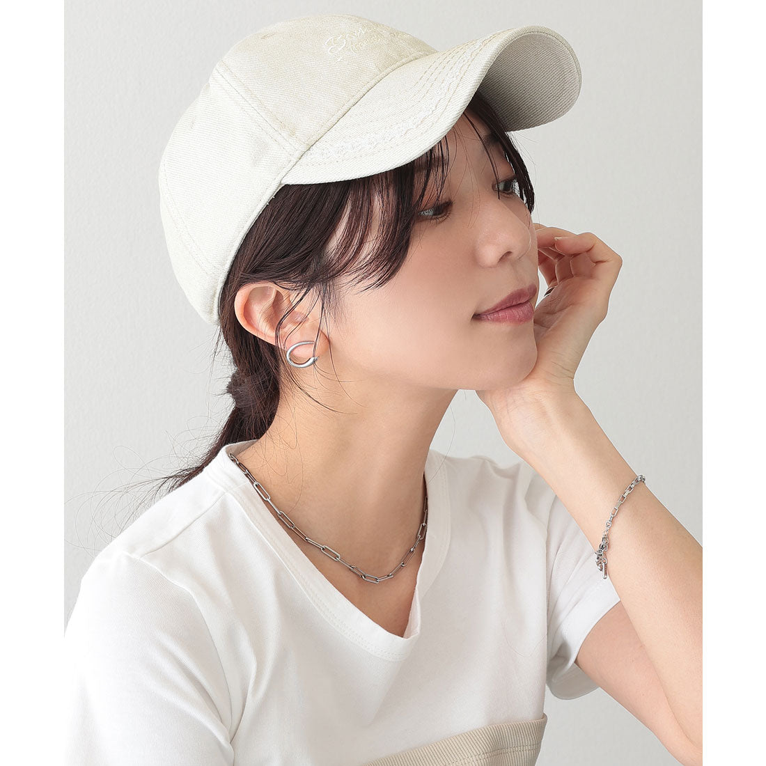 レースレディース Lace Ladies レース ライン ベーシック ベースボール キャップ （アイボリー） アイボリー