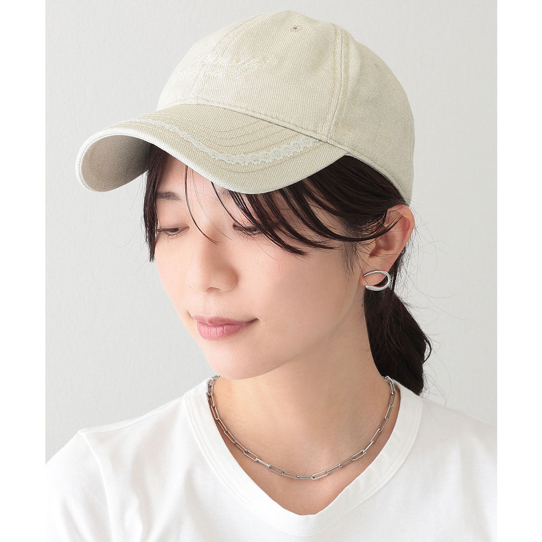 レースレディース Lace Ladies レース ライン ベーシック ベースボール キャップ （アイボリー） アイボリー