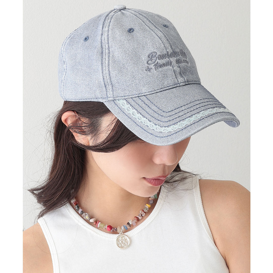レースレディース Lace Ladies レース ライン ベーシック ベースボール キャップ （グレー） グレー