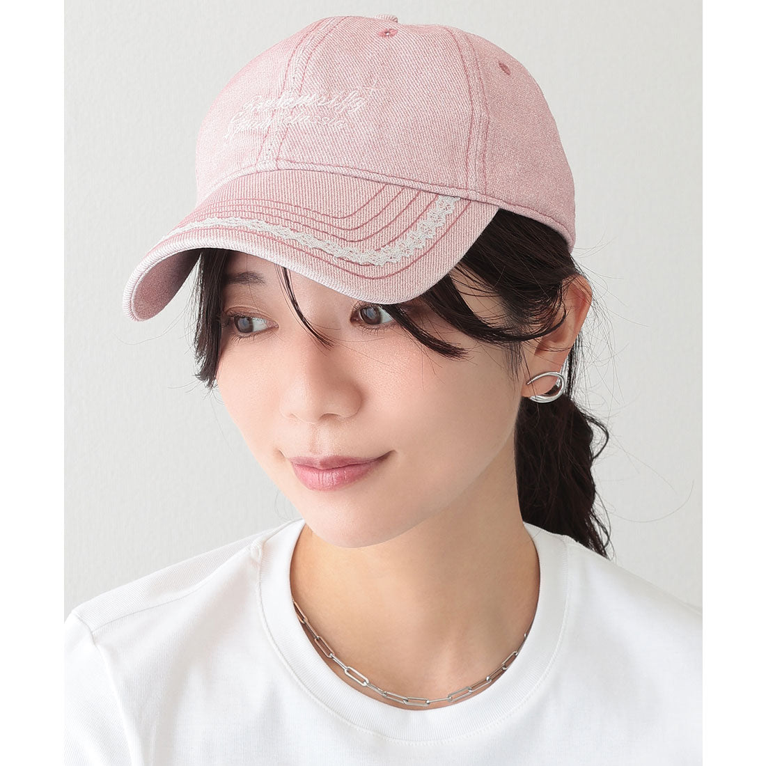 レースレディース Lace Ladies レース ライン ベーシック ベースボール キャップ （ピンク） ピンク
