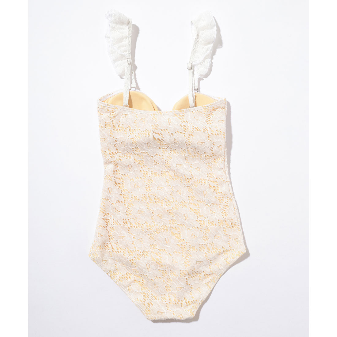 レースレディース Lace Ladies フラワー レース カットアウト ホルター 水着【返品不可商品】 （アイボリー） アイボリー