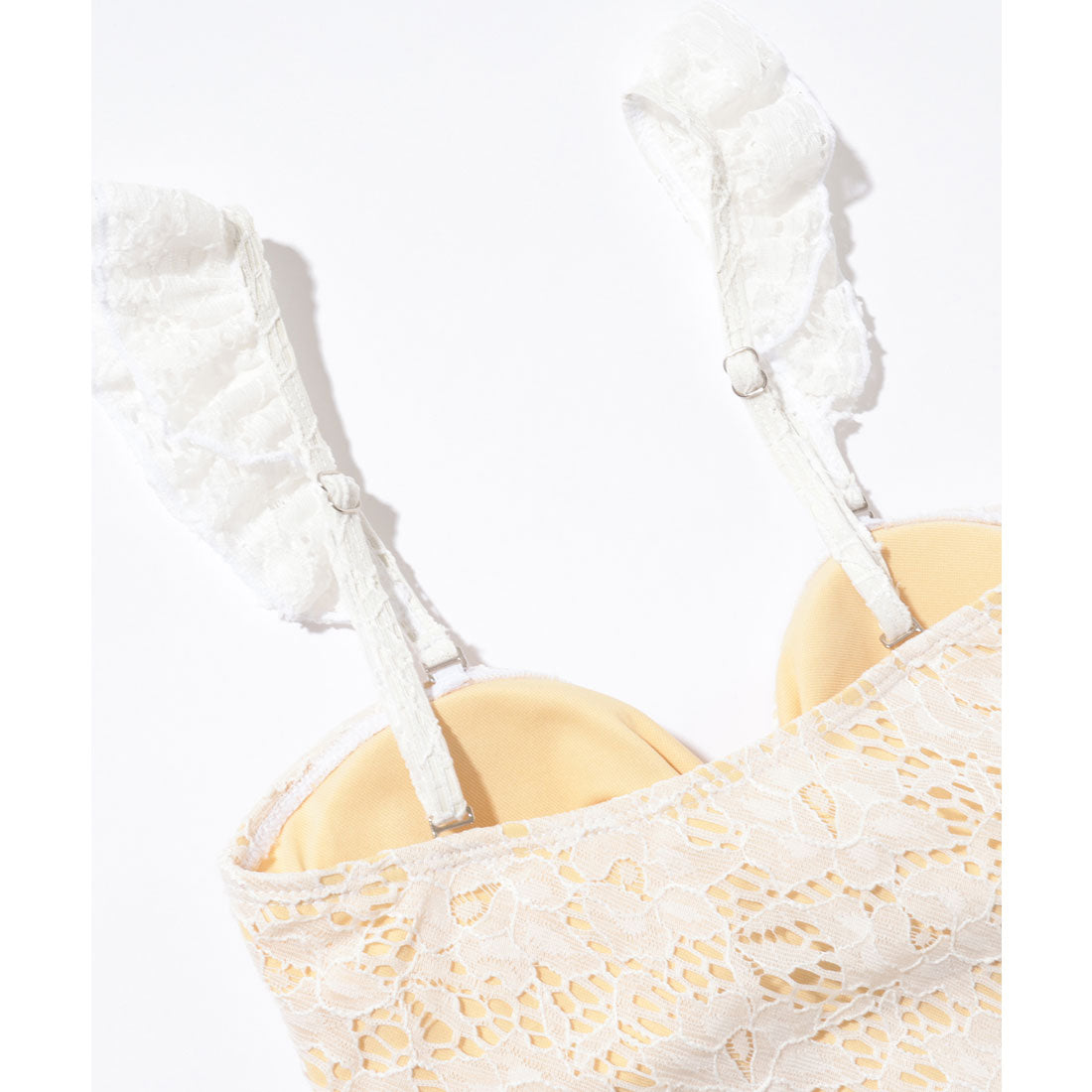 レースレディース Lace Ladies フラワー レース カットアウト ホルター 水着【返品不可商品】 （アイボリー） アイボリー