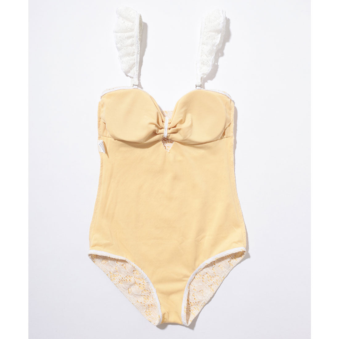 レースレディース Lace Ladies フラワー レース カットアウト ホルター 水着【返品不可商品】 （アイボリー） アイボリー