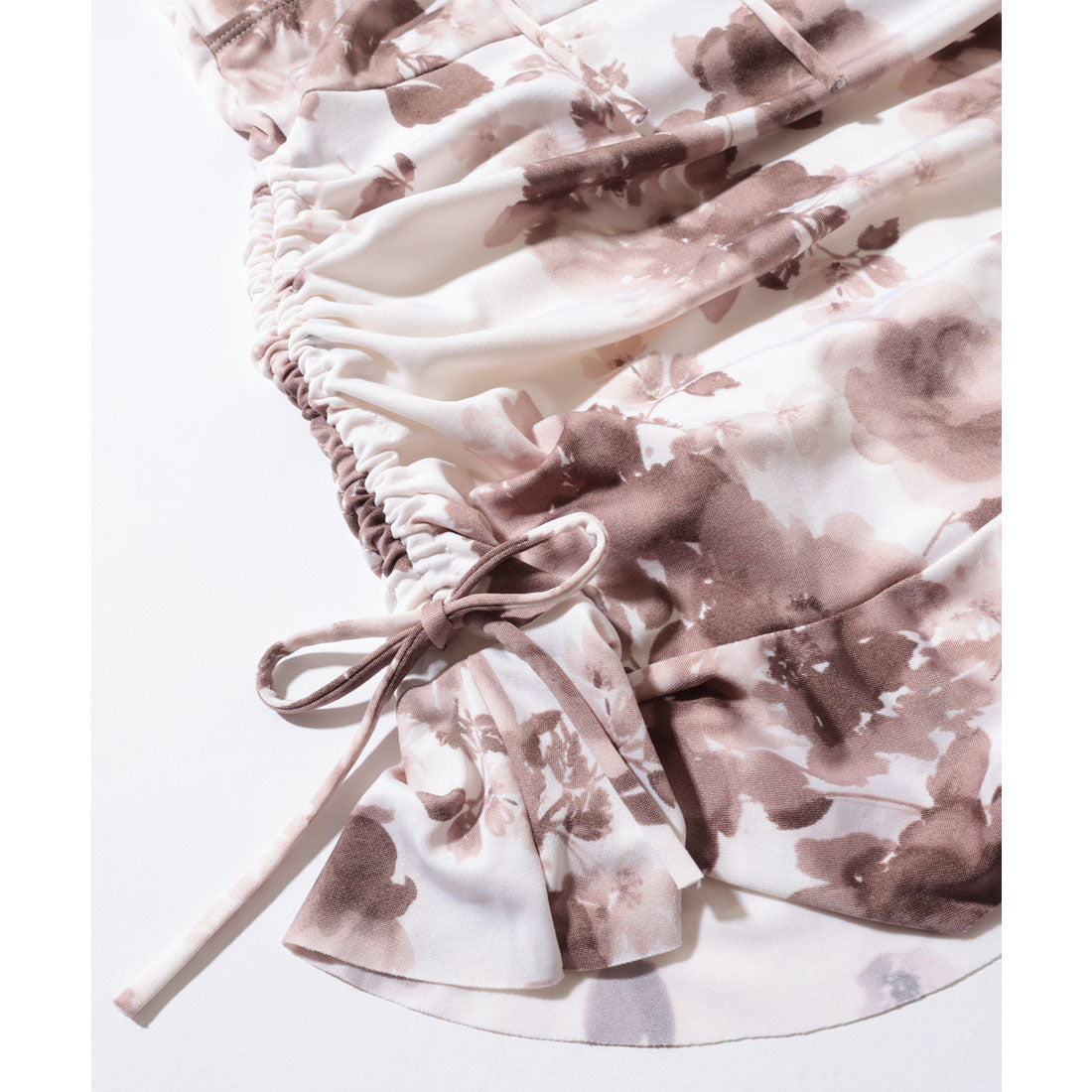 レースレディース Lace Ladies 【2点セット】シアーボレロ付き 花柄 ホルターネック ギャザー フリル ワンピース 水着【返品不可商品】  （ブルー） ブルー