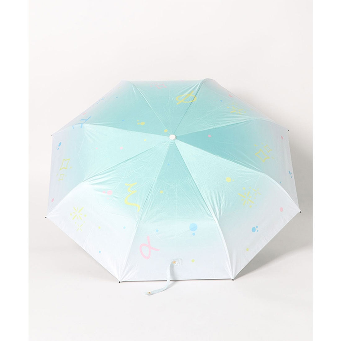 レースレディース Lace Ladies 晴雨兼用 グラデーションカラー イラスト ハンドル 折りたたみ傘 （ピンク） ピンク