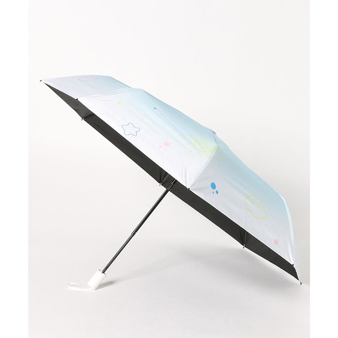 レースレディース Lace Ladies 晴雨兼用 グラデーションカラー イラスト ハンドル 折りたたみ傘 （ピンク） ピンク