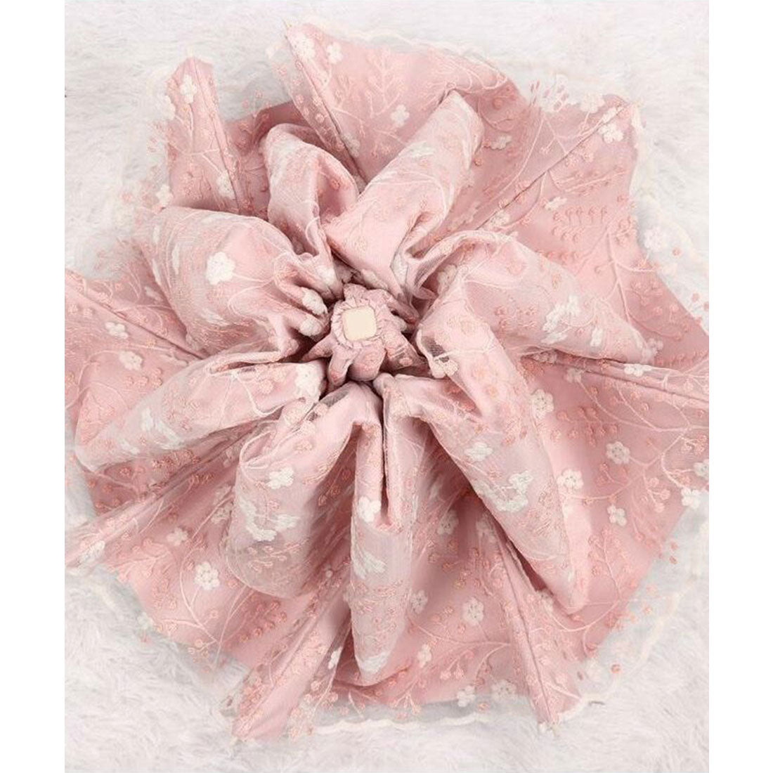 レースレディース Lace Ladies 晴雨兼用 小花柄 刺繍 レース レイヤード 折りたたみ傘 （ベージュ） ベージュ