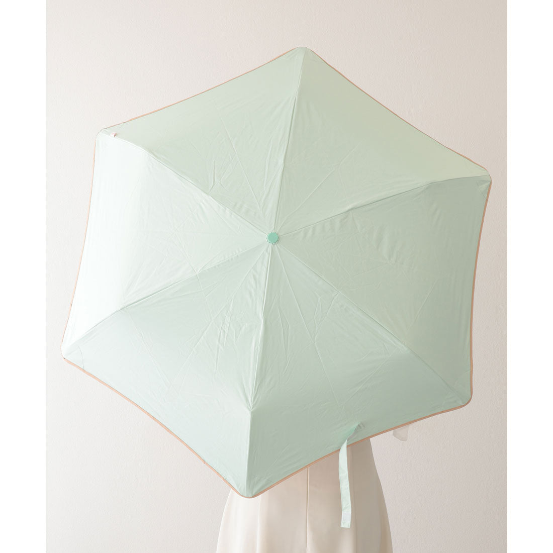 レースレディース Lace Ladies 晴雨兼用 配色 ライン ストレート ハンドル 折りたたみ傘 （グリーン） グリーン