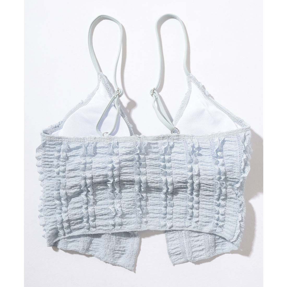 レースレディース Lace Ladies 【3点セット】ビスチェ風 フリル パレオ付き ビキニ 水着 （ブルー） ブルー