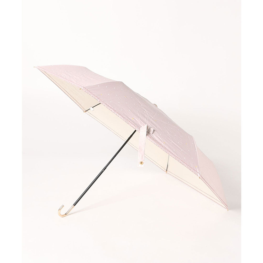 レースレディース Lace Ladies ダブル スカラップ ドット柄 三つ折り 折りたたみ傘 （ネイビー） ネイビー