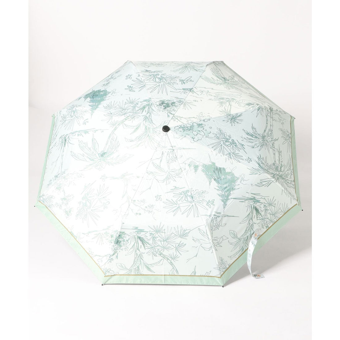 レースレディース Lace Ladies 晴雨兼用 ボタニカル柄 メタリック ハンドル 折りたたみ傘 （ブルー） ブルー