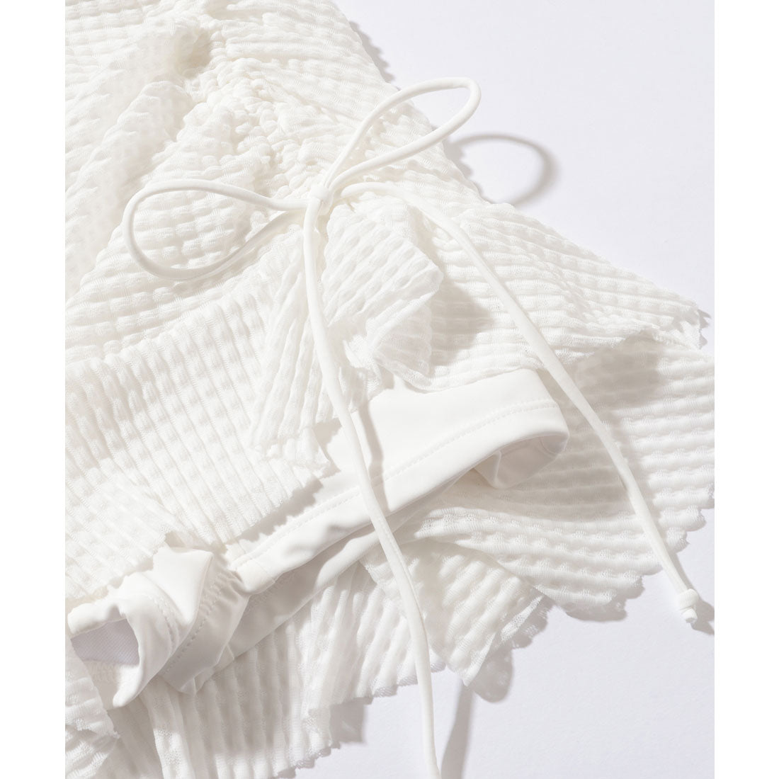 レースレディース Lace Ladies カシュクール ビキニ 一体型 パフスリーブ ワンピース 水着 （ブラック） ブラック