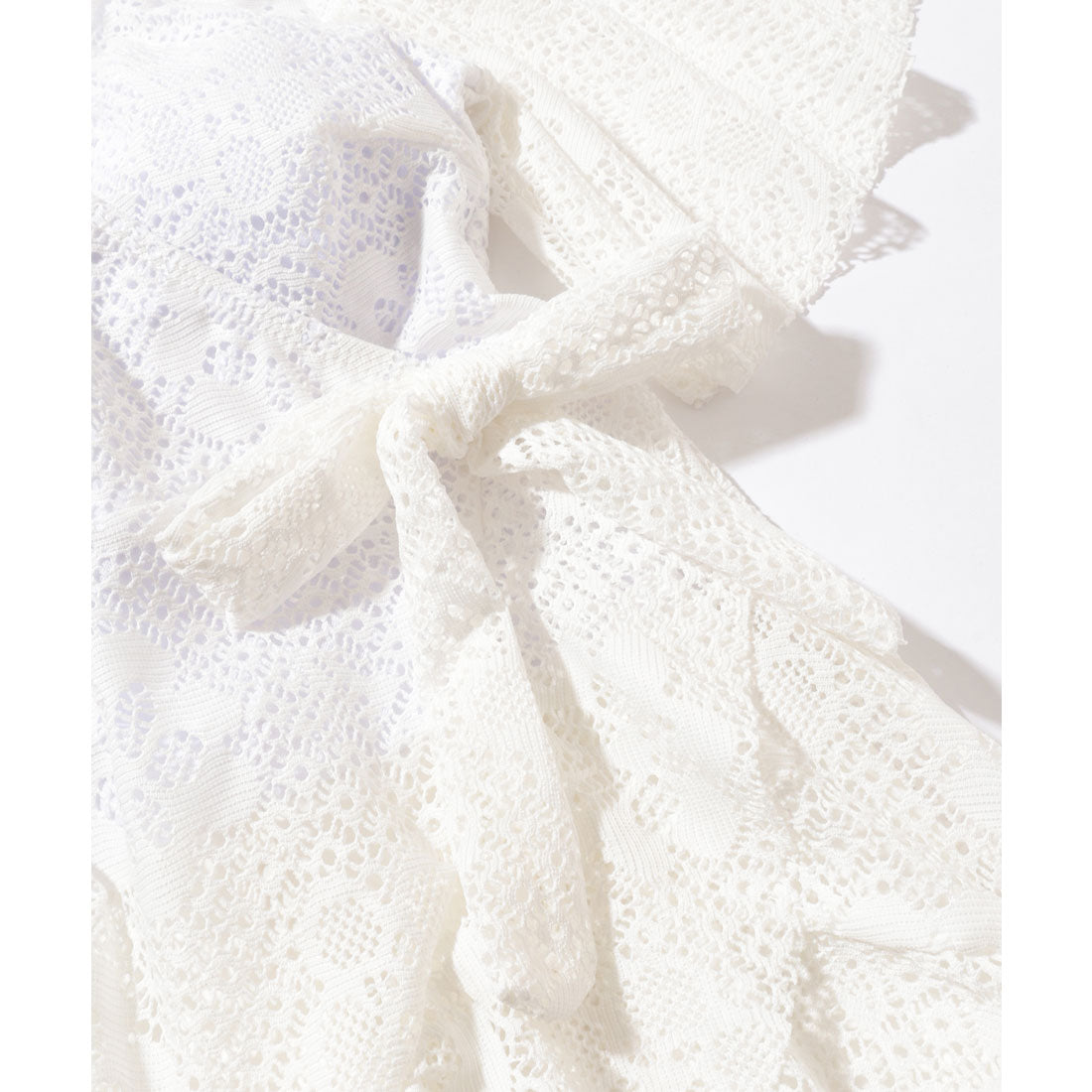 レースレディース Lace Ladies レース カシュクール 半袖 ワンピース 水着 （ホワイト） ホワイト