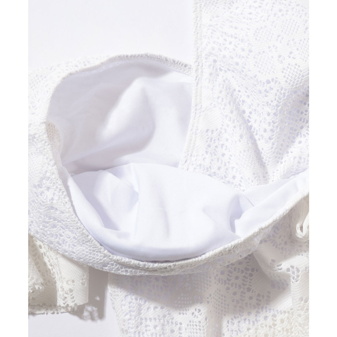 レースレディース Lace Ladies レース カシュクール 半袖 ワンピース 水着 （ホワイト） ホワイト