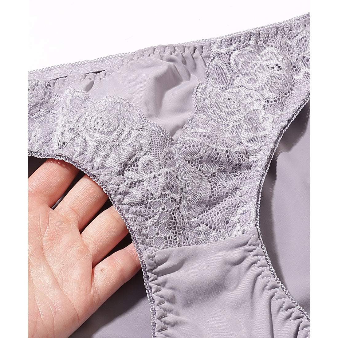 レースレディース Lace Ladies ソリッドカラー バタフライ レース ブラジャー&ショーツ セット （ピンク） ピンク