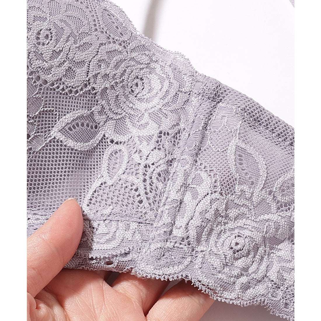 レースレディース Lace Ladies ソリッドカラー バタフライ レース ブラジャー&ショーツ セット （ピンク） ピンク