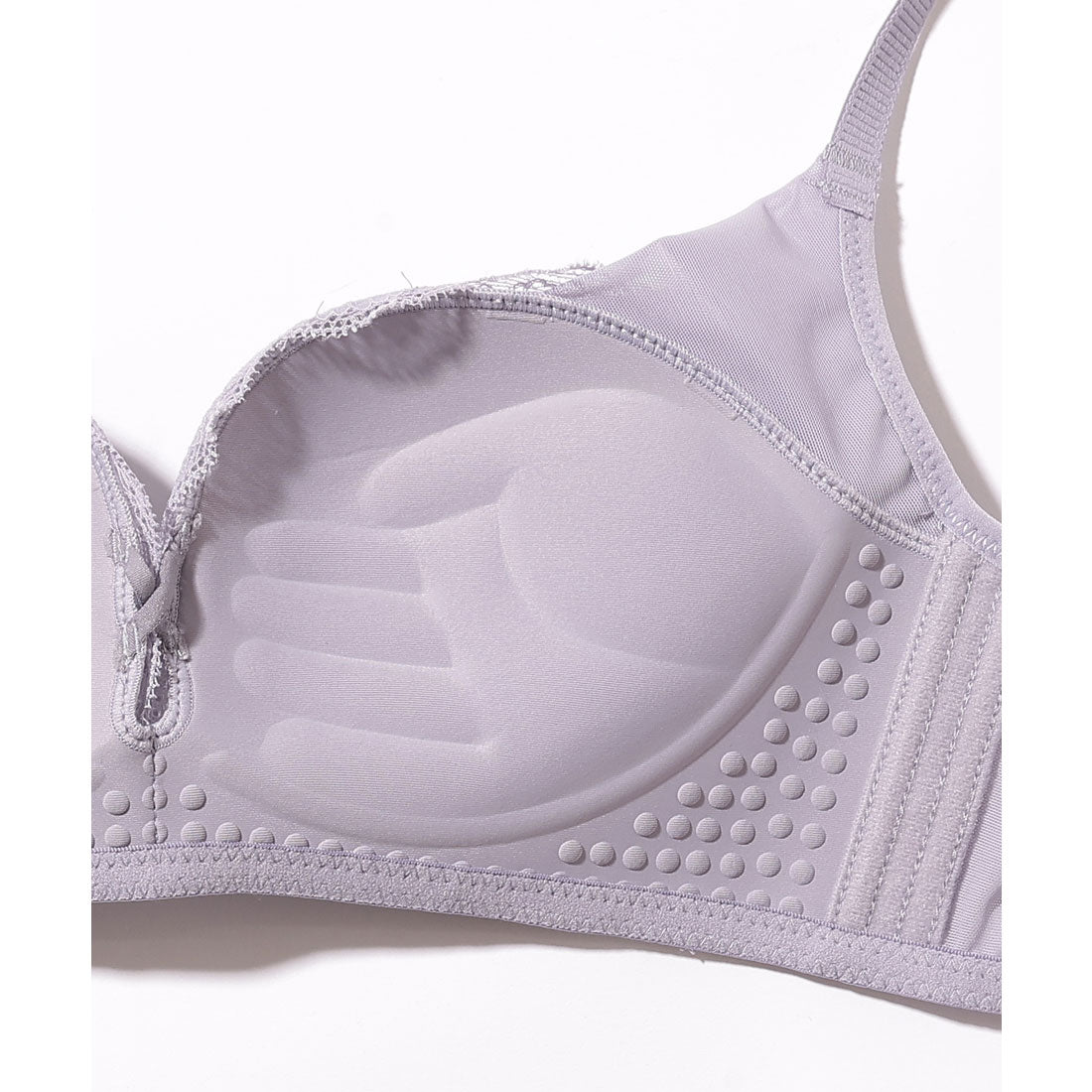 レースレディース Lace Ladies ソリッドカラー センター クロス ブラジャー&ショーツ セット （ワインレッド） ワインレッド