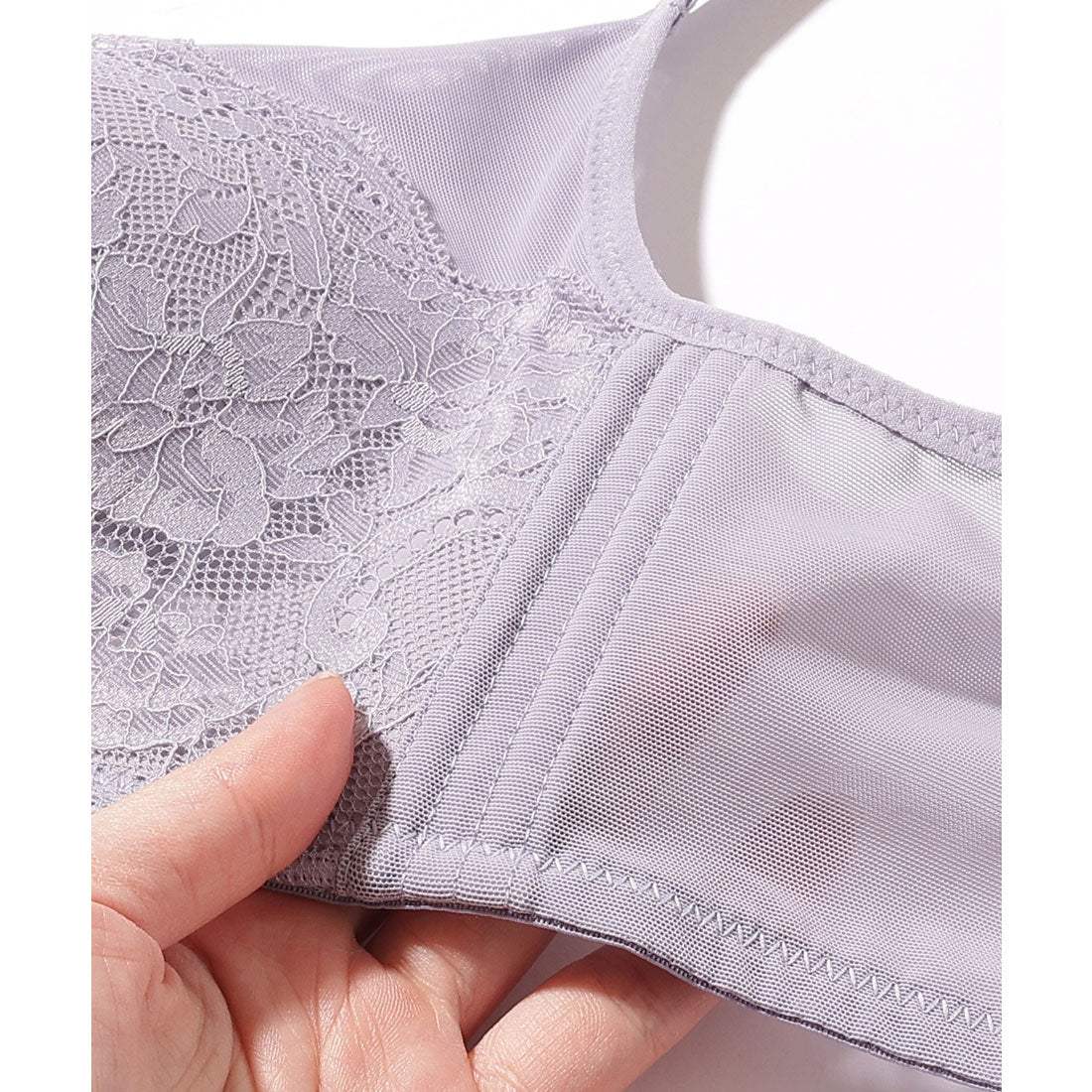 レースレディース Lace Ladies ソリッドカラー センター クロス ブラジャー&ショーツ セット （ワインレッド） ワインレッド