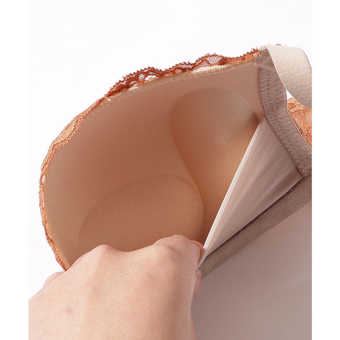 レースレディース Lace Ladies フラワー レース 配色 ブラジャー&ショーツ セット【返品不可商品】 （オレンジ） オレンジ