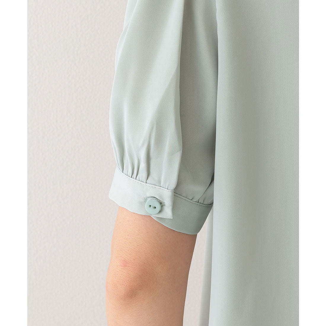 レースレディース Lace Ladies パール スカーフリング付き ボウタイ 半袖 ブラウス （アイボリー） アイボリー