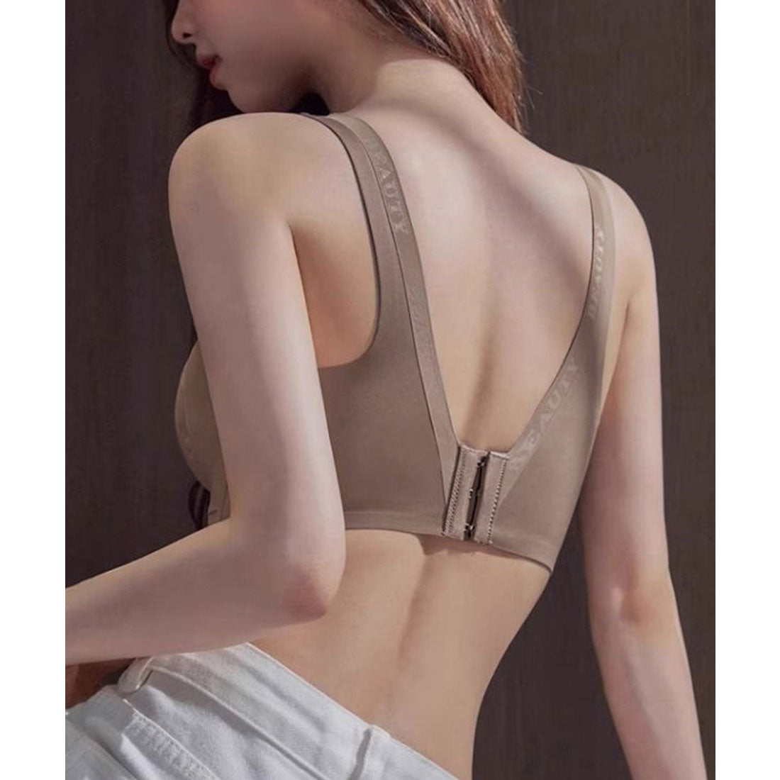 レースレディース Lace Ladies 【2点セット】アンダー ウエーブ 脇高 3/4 ブラジャー&ショーツ （ブラウン） ブラウン