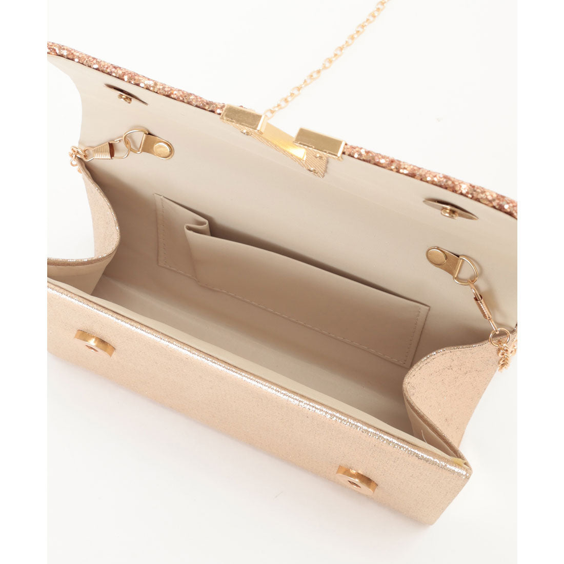 レースレディース Lace Ladies 2WAY グリッター フラップ スクエア パーティー バッグ （シルバー） シルバー