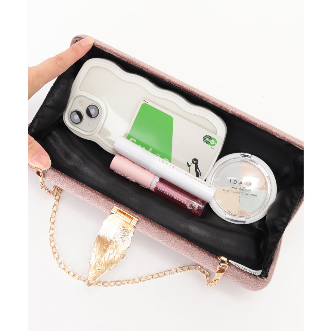 レースレディース Lace Ladies メタリック リーフ バックル付き スマート バッグ （グレー） グレー
