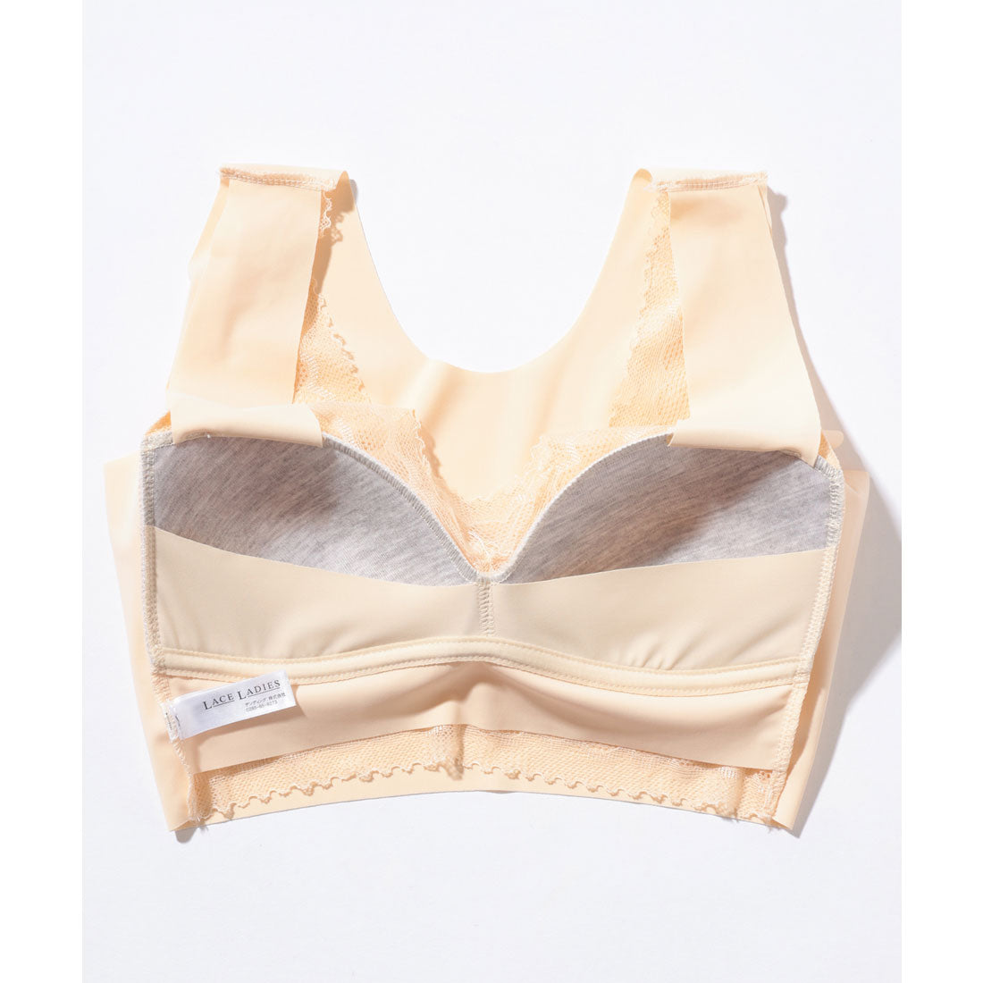 レースレディース Lace Ladies Vネック レース ドッキング ノンワイヤー ブラ （キャメル） キャメル