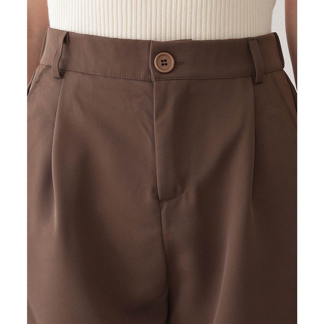 レースレディース Lace Ladies タック入り ハイウエスト セミフレア ハーフ パンツ （グレー） グレー