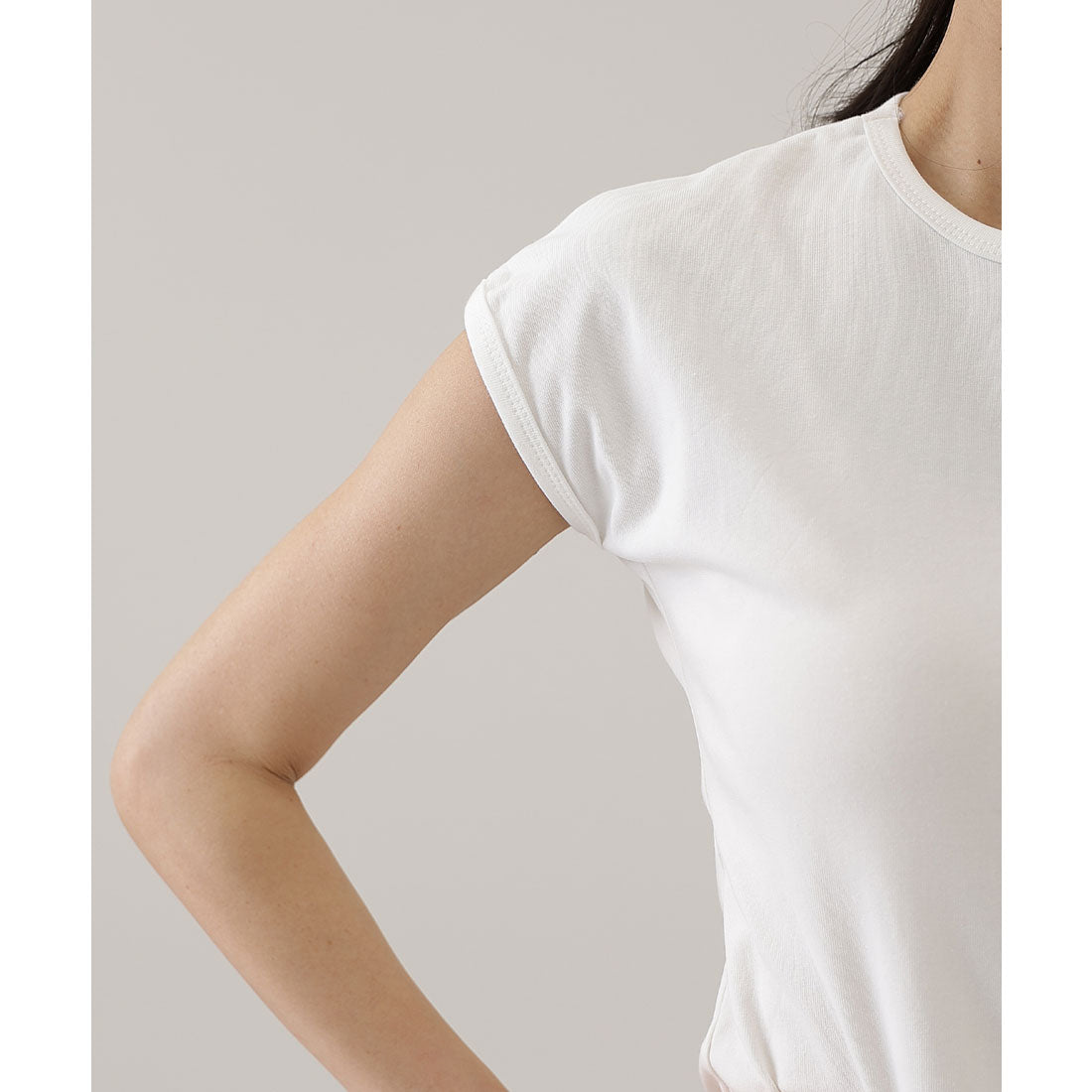 レースレディース Lace Ladies フロント ステッチ クルーネック フレンチスリーブ Tシャツ （グレー） グレー