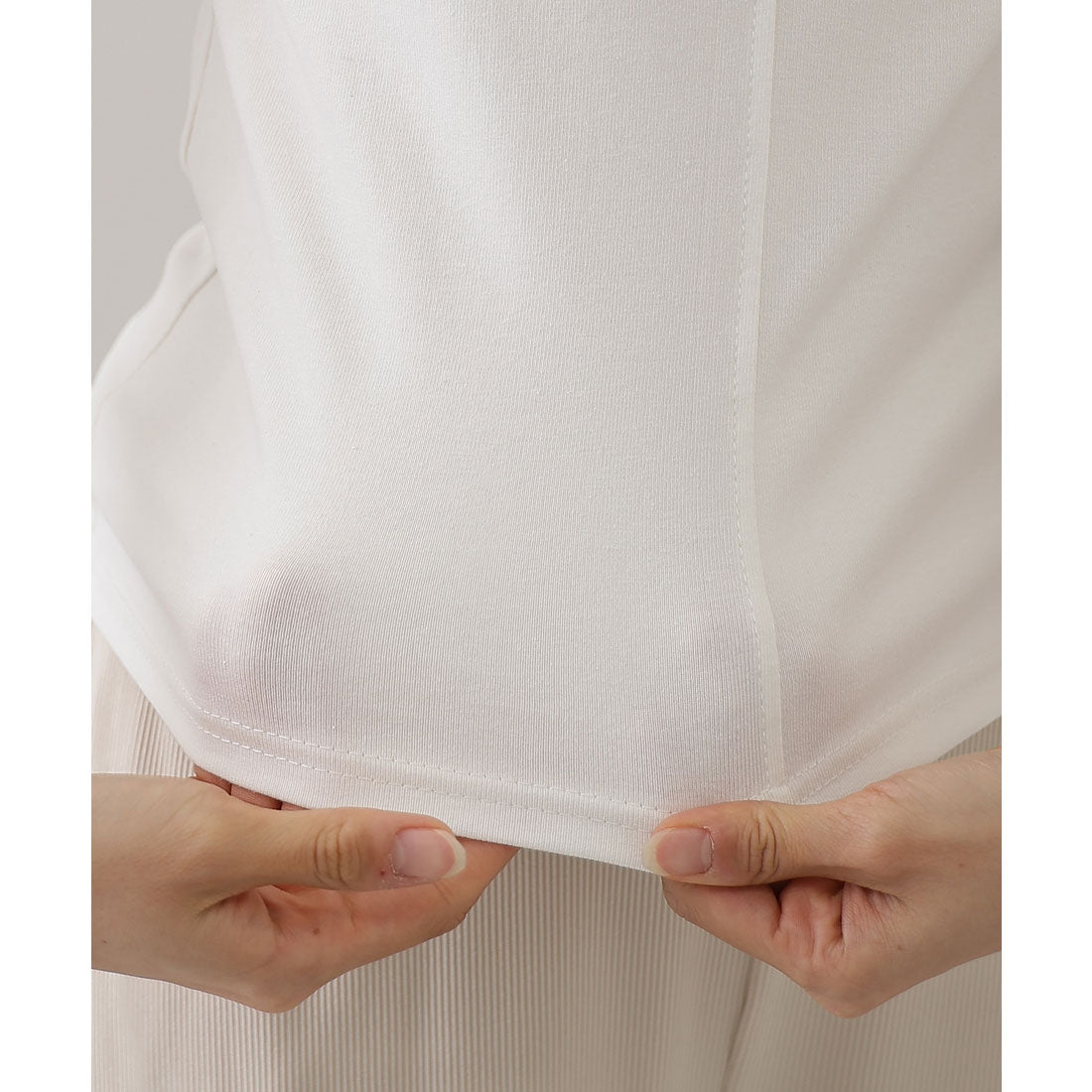 レースレディース Lace Ladies フロント ステッチ クルーネック フレンチスリーブ Tシャツ （グレー） グレー