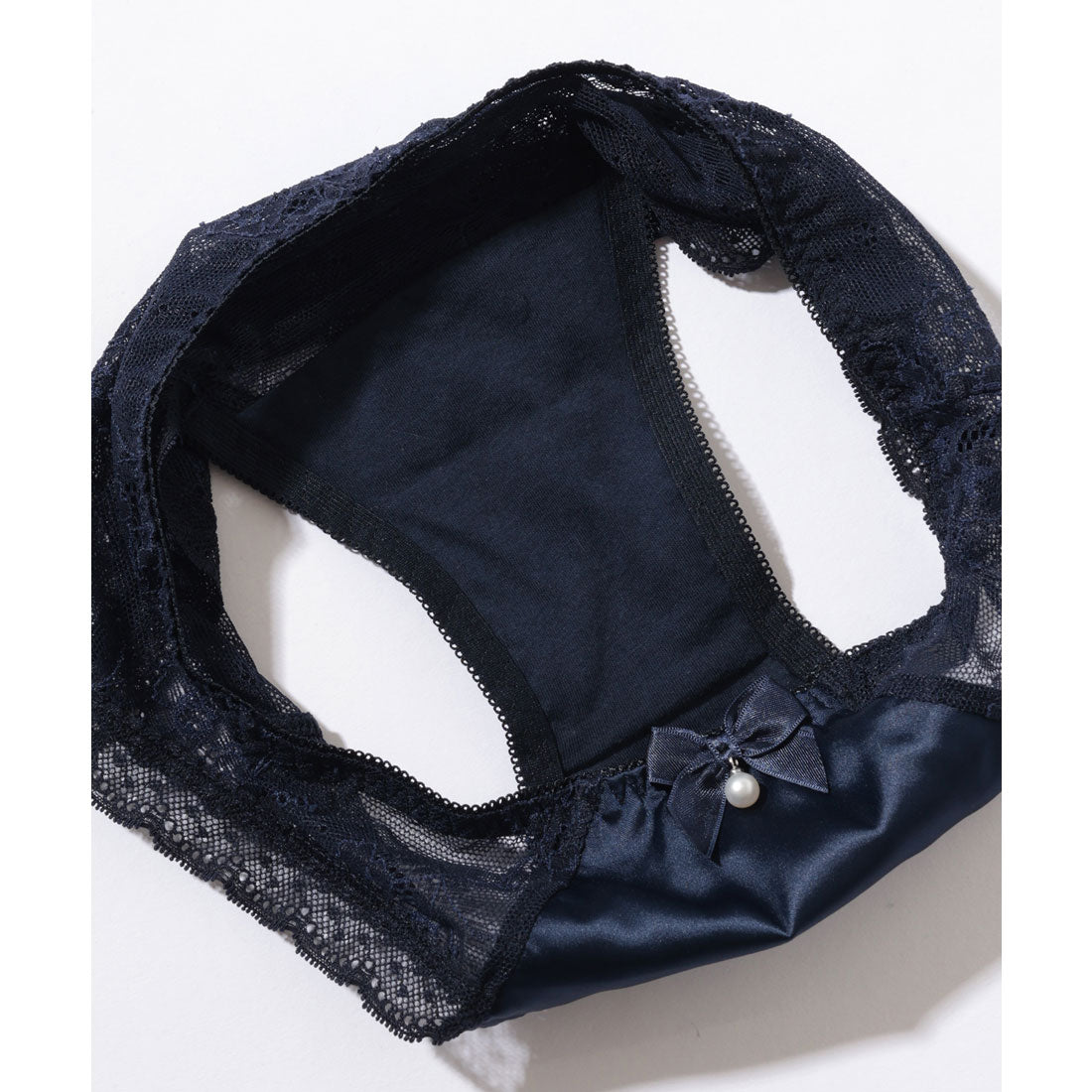 レースレディース Lace Ladies 【4枚セット】パール リボン レース ドッキング ショーツ【返品不可商品】 （4枚セット） 4枚セット