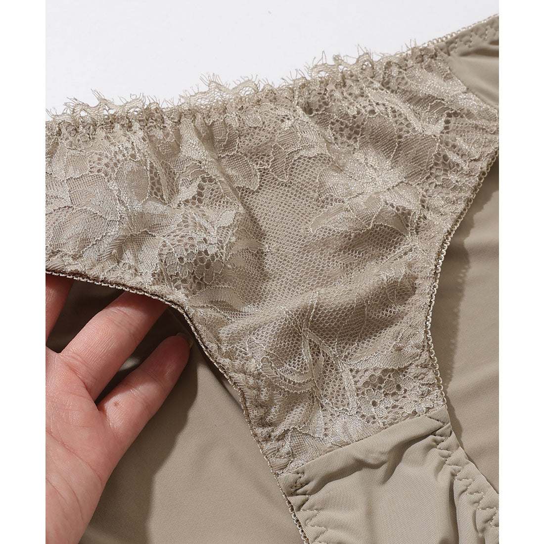 レースレディース Lace Ladies 【2点セット】Vカット スカラップ レース ブラ&ショーツ セット【返品不可商品】 （ピンク） ピンク