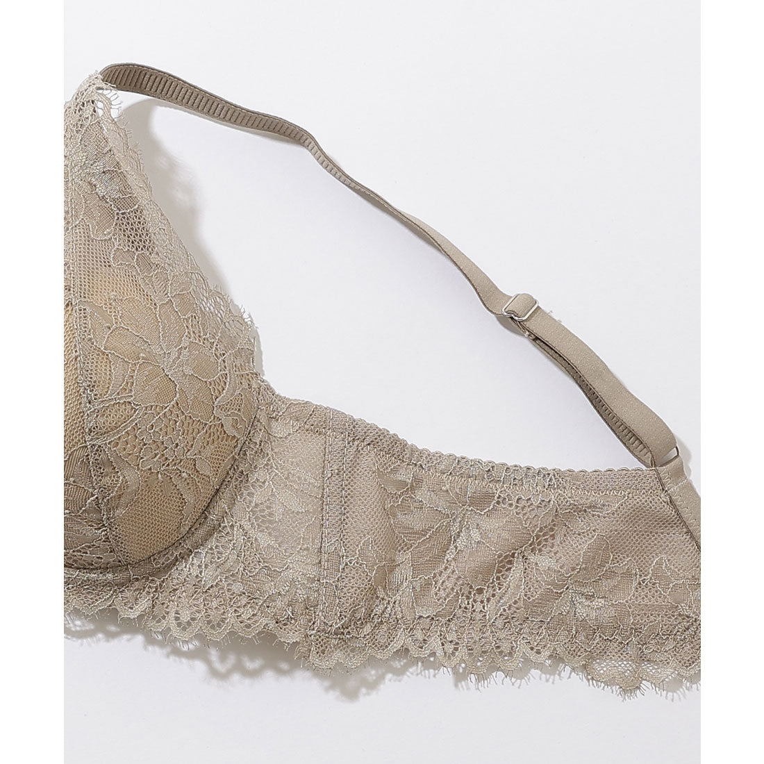 レースレディース Lace Ladies 【2点セット】Vカット スカラップ レース ブラ&ショーツ セット【返品不可商品】 （ピンク） ピンク