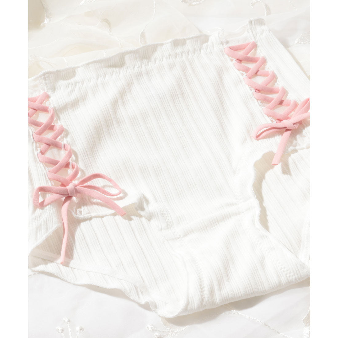 レースレディース Lace Ladies 【3枚セット】サイド レースアップ ミドル ショーツ （3枚セット） 3枚セット